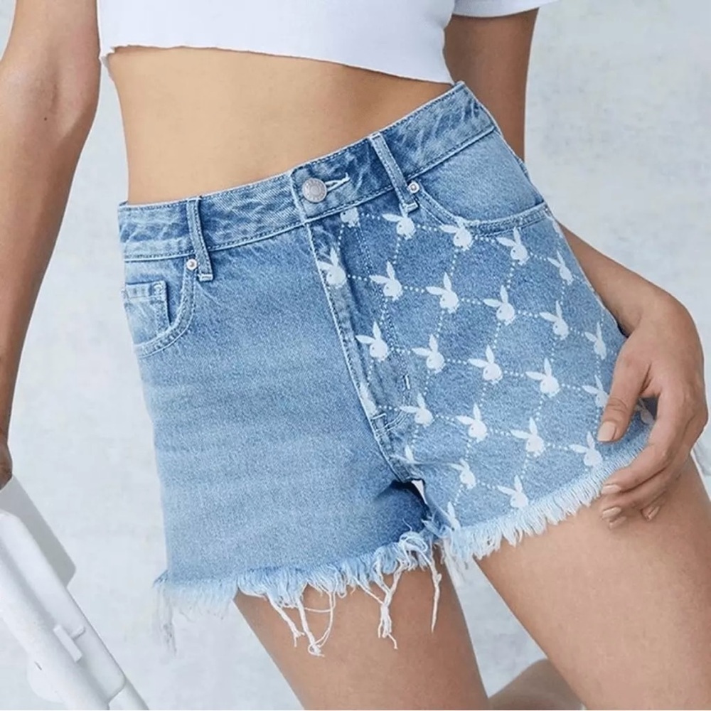 Playboy Pacsun Denim Cutoff Jean Shorts Cotton 25 Daisy Dukes Boho Grunge Bunny
